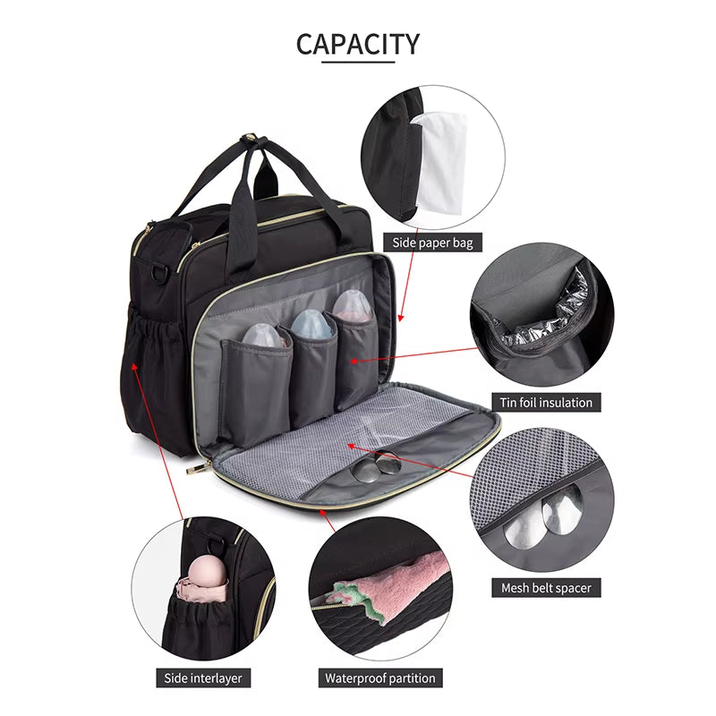 Baby Diaper Bag Large Capacity Bag for Moms Baby Stroller Organizer Travel Mother Maternity Bags for Baby Women Handbag